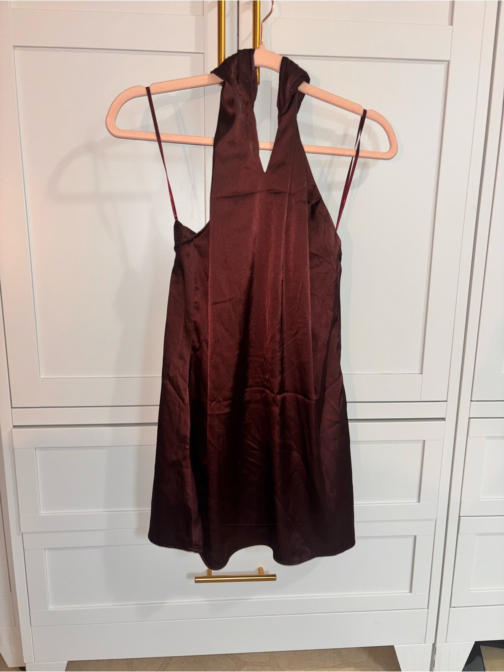 Hello Molly Backless Halter Dress - Brown